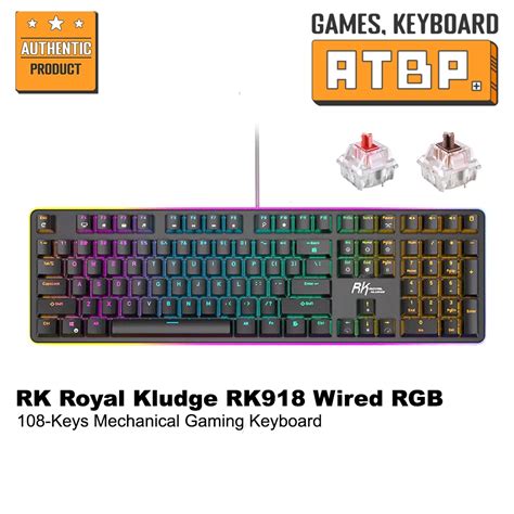 rcbkk 108|Royal Kludge RK918 Wired RGB 108 Keys Mechanical Keyboard .